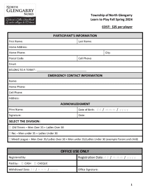 Learn to Play Registration Form