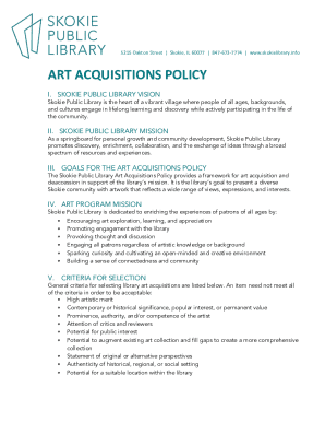 Art Acquisitions Policy