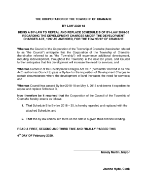 BEING A BY-LAW TO REPEAL AND REPLACE SCHEDULE B OF BY-LAW 2018-35