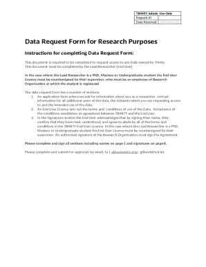 Research/Data Request Form