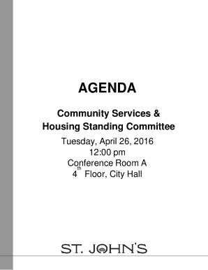 Community Services & Housing Standing Committee Meeting Agenda