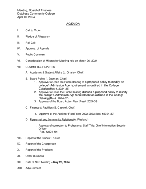 Approval to Open the Public Hearing to a proposed policy to modify the