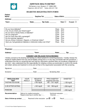 Diabetes Registration Form