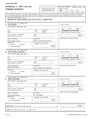 Schedule a (fec Form 3x)