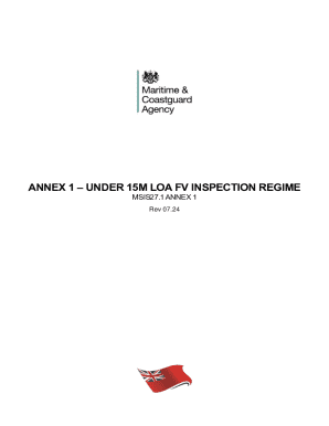 List of MSF forms applicable to fishing vessels