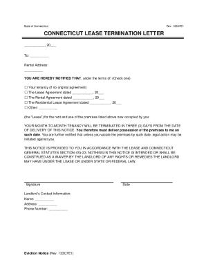 Connecticut Lease Termination Letter