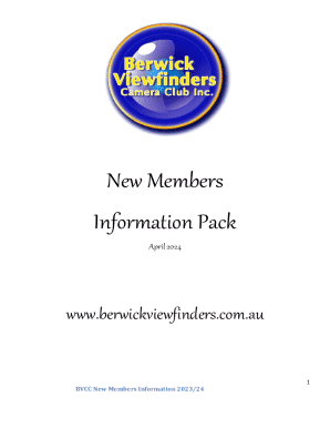 Berwick Viewfinders Camera ClubNew Members Pack