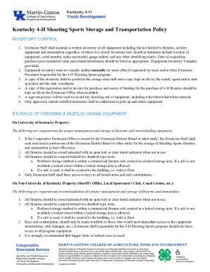 Kentucky 4-H Shooting Sports Storage and Transportation ...