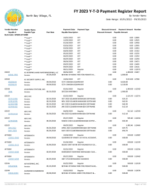 FY 2023 Y-T-D Payment Register Report