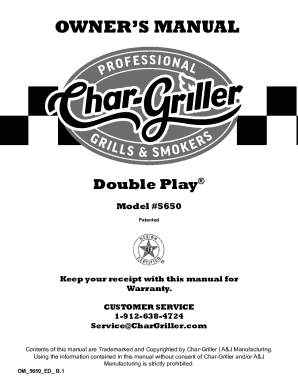 Char-griller double play grill #5650 instruction manual in ...