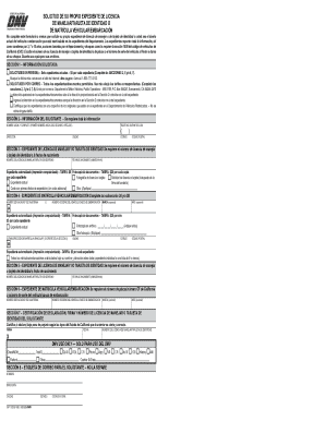 Inf 1125, solicitud de su propio expediente de licencia de manejar o tarjeta de identidad o del de informacin de matrcula de vehculo o embarcacin. ndice listo