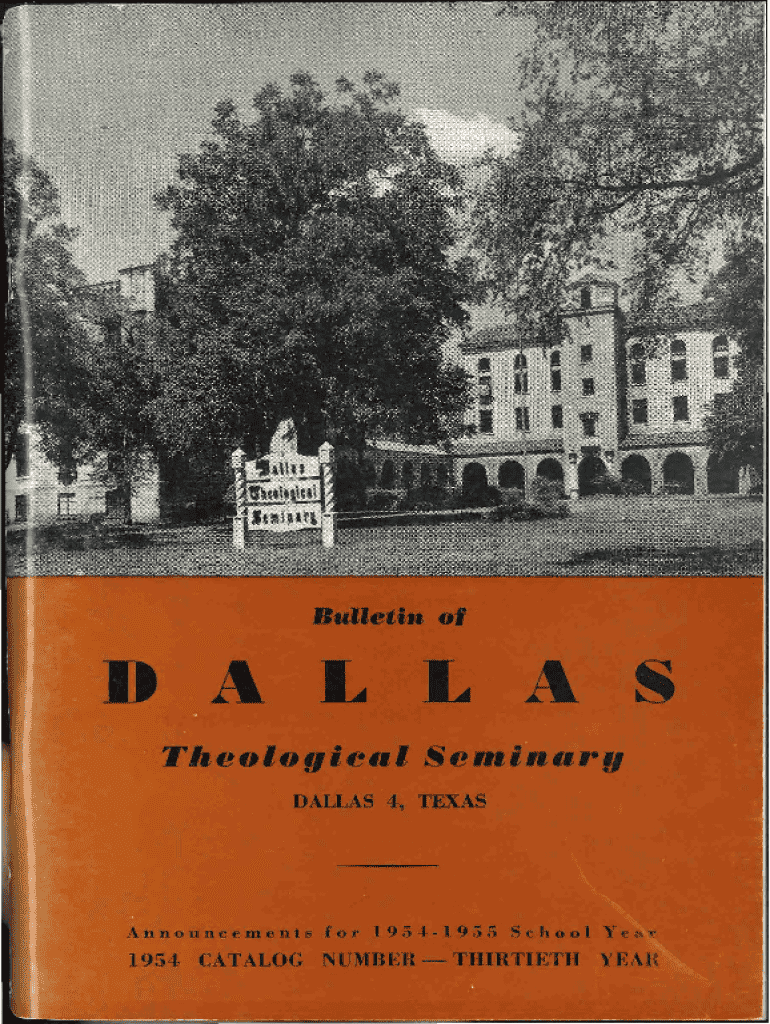 Fillable Online Annual Catalog of Dallas Theological Seminary Fax Email