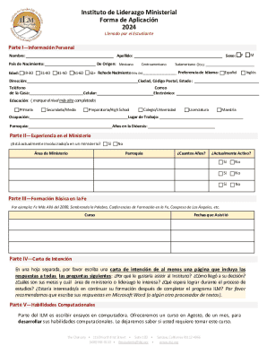 Institute for leadership in ministry 2023 application form