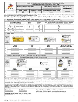 Ficha de equipamiento de seguridad participante ...