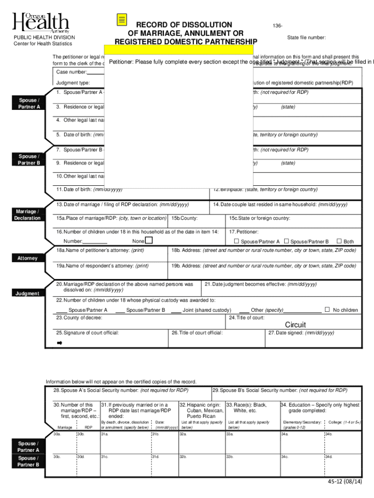 oregon record dissolution marriage Preview on Page 1
