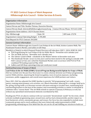 Fy 2025 Contract Scope of Work Response