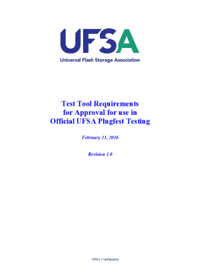 Test Tool Requirements for Approval