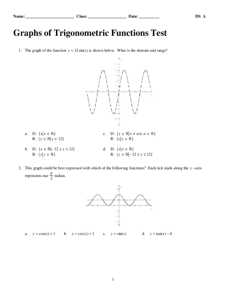 Fillable Online Graphs of Trigonometric Functions Fax Email Print ...