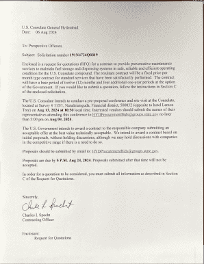 Request for Quotations for Fuel Systems Preventative Maintenance Services