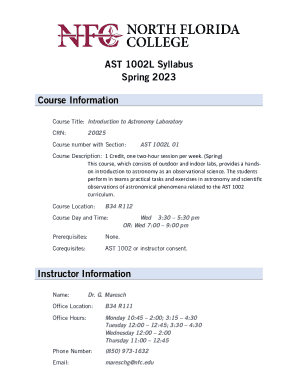 Ast 1002l Syllabus