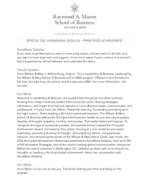 Episode 200 - AnnaMaria DeSalva - Principled Achievement. Leadership &amp; Business Podcast