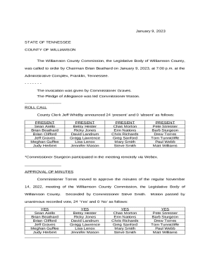 Williamson County Commission Meeting Minutes