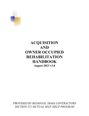 Acquisition and Owner Occupied Rehabilitation Handbook