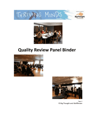 Quality Review Panel Binder