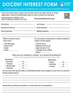 Docent Interest Form