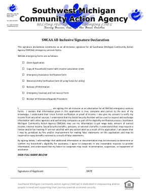 Smcaa All-inclusive Signature Declaration