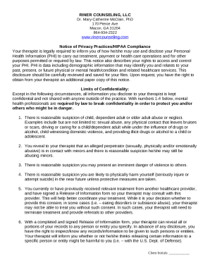 Notice of Privacy Practices/hipaa Compliance