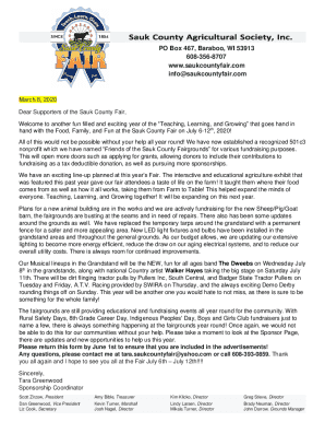 Sauk County Fair Sponsorship Application Form