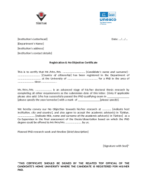 Registration & No Objection Certificate