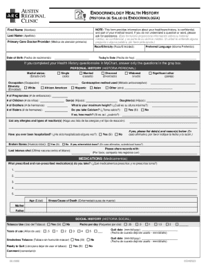 Health history form: protecting your privacy and ensuring