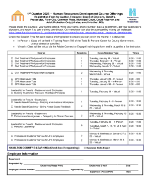 Human Resources Development Course Offerings Registration Form