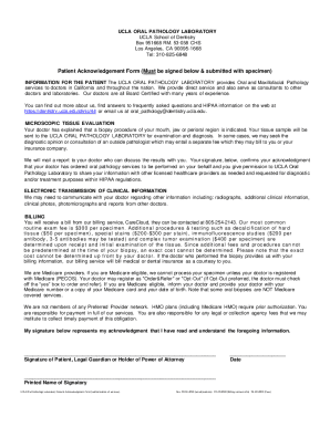 Patient Acknowledgement Form