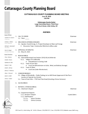 Cattaraugus County Planning Board Meeting Agenda