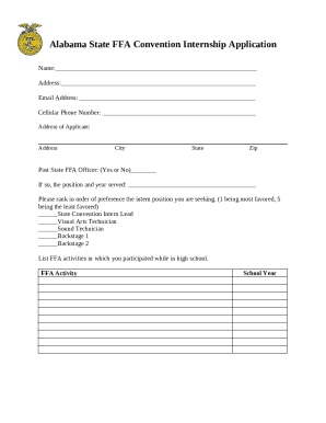Alabama State Ffa Convention Internship Application