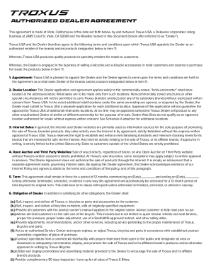This agreement is made at Vista, California as of the date set forth below, by and between Troxus USA, a Delaware corporation doing