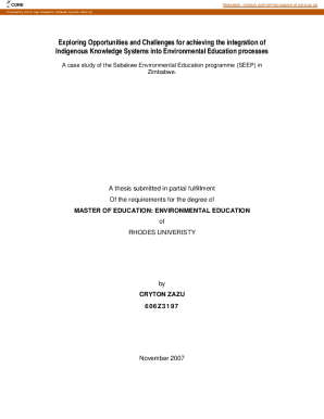 Exploring Opportunities and Challenges for achieving the integration of Indigenous Knowledge Systems into Environmental Education processes