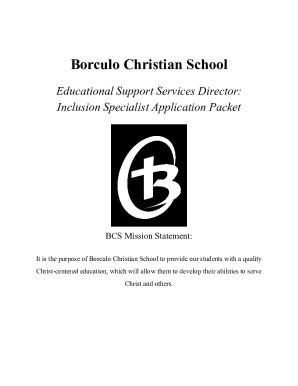 Inclusion Specialist Application Packet