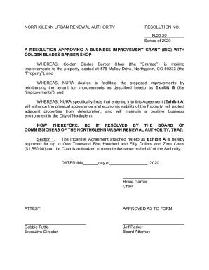 Business Improvement Grant Agreement