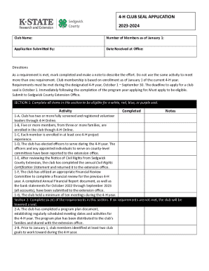 4-h Club Seal Application