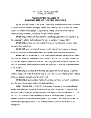 News ReleaseEmergency Proclamation for Red Flag Warning