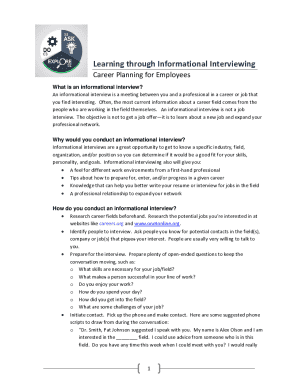 Learning Through Informational Interviewing
