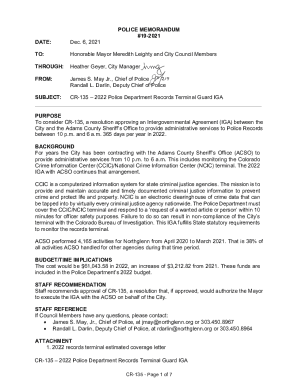 Police Memorandum #19-2021