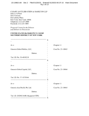 Genesis Global Holdco, Llc Chapter 11 Motion