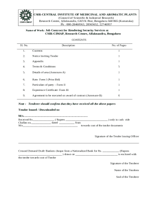 Job Contract for Rendering Security Services