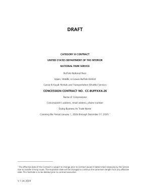 Canoe & Kayak Rentals and Transportation Services Contract