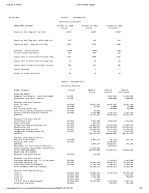 User Friendly Budget